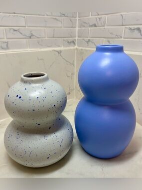 Blue Double-Gourd Ceramic Vase - Home Accents
